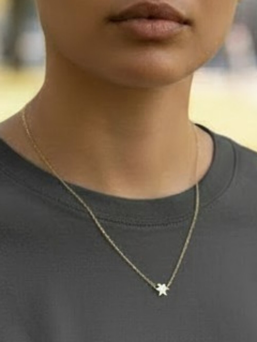 Goldtone Star Pendant Necklace